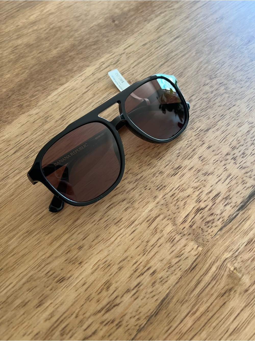 Banana Republic Black Frame Aviator Sunglasses with Brown Lenses